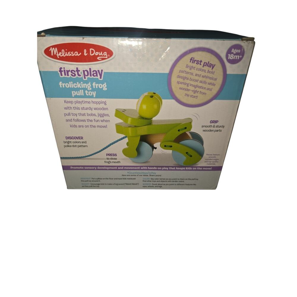 Melissa And Doug First Play Frolicking Frog Pull Toy NEW Traditional Wooden Toys - Picture 3 of 6
